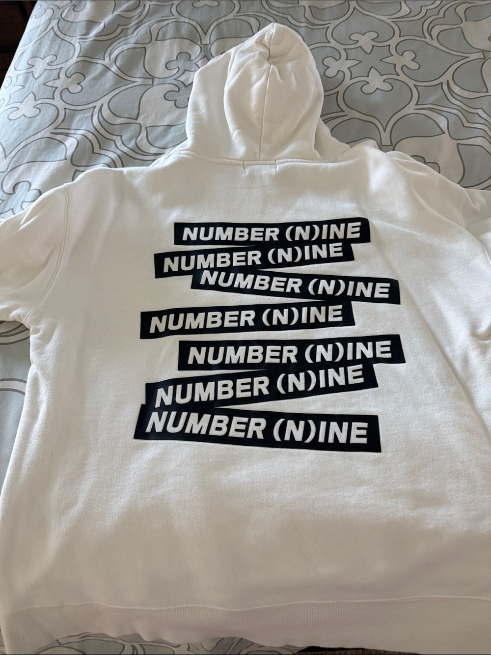 Number (N)ine White Graphic Hoodie